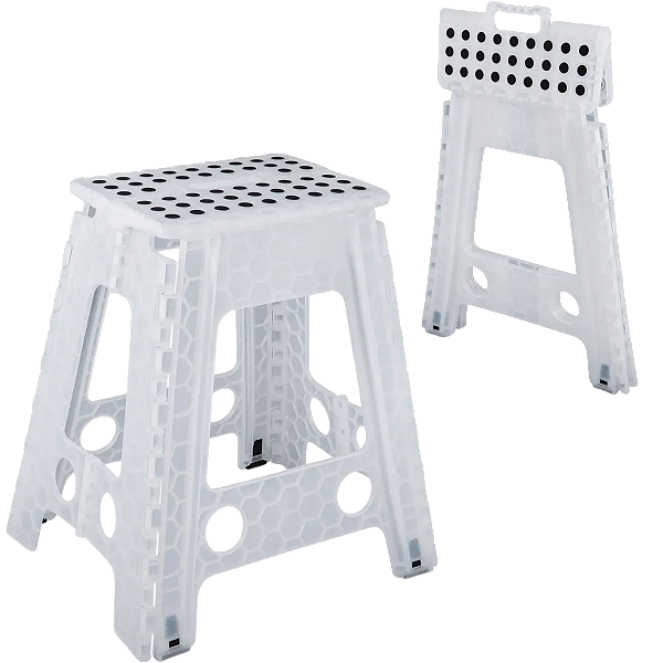 Banqueta Plástica Dobrável 45Cm Kala 150Kg Resistente