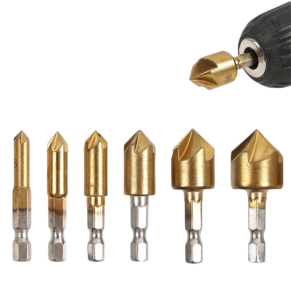 Broca Escareada Escareadora 6 Peças 6mm~19mm 1/4" HSS