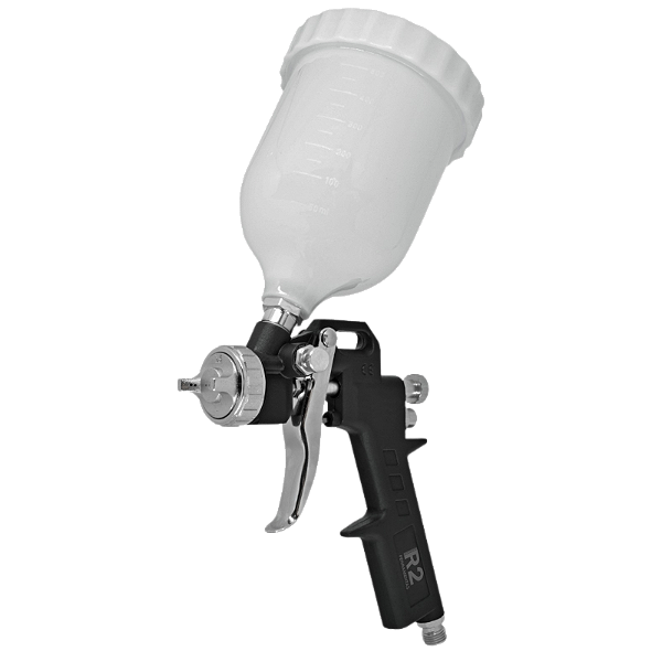 Pistola Pintura Gravidade Bico 1.5 Copo Branco Leque 18-25cm
