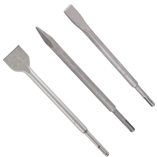 Kit Jogo Talhadeira Ponteira SDS Plus 3 Peças p/ Martelete