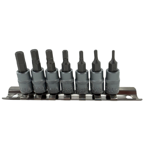 Kit Jogo Soquete Pito Allen 7 Peças 1/4 Cr-V + Suporte