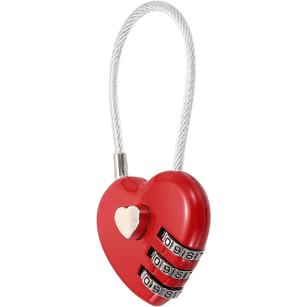 Cadeado Forma De Coração C/ Senha Portátil Casal Romântico