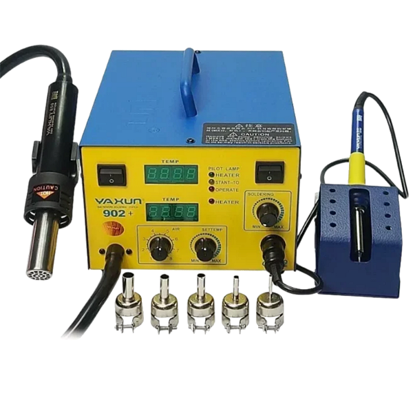 Estação Solda 50W 200-480C e Soprador AR 350W 150-500C 110V