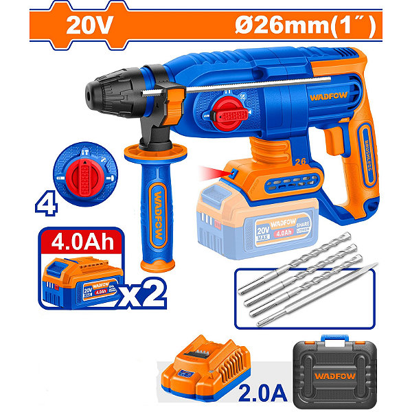 Martelete Perfurador Rompedor Bateria SDS Plus 20V Brushless