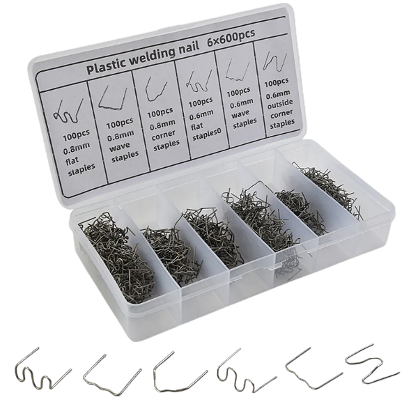 Kit Jogo 600 Grampos para Soldar Parachoque Plásticos