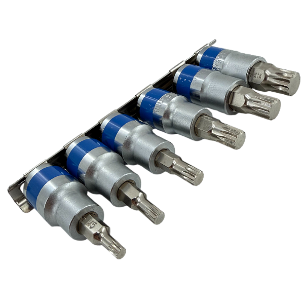 Kit Jogo De Chave Soquete Multidentada 6 Peças 1/2 Crv