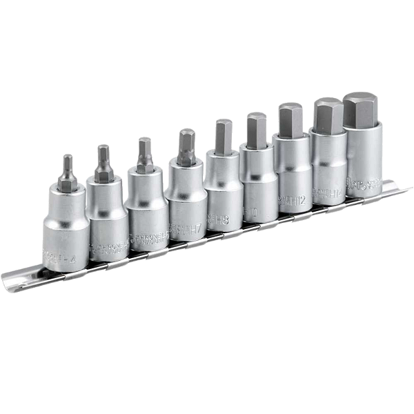 Kit Jogo Soquetes Pito Allen Encaixe 1/2" 4 mm a 17 mm