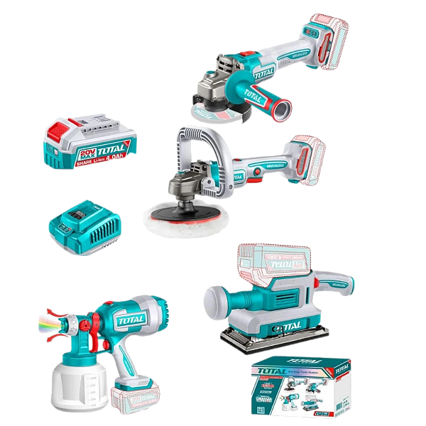 Kit Pistola Pintura, Lixadeira, Politriz, Esmerilhadeira 20v