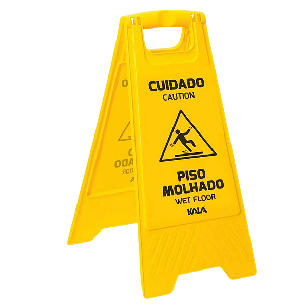 Cavalete Sinalizacao Cuidado Piso Molhado Amarelo Cuidado