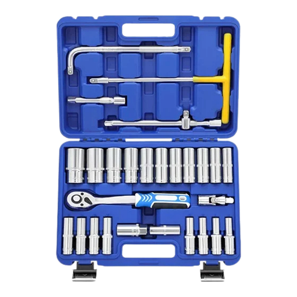 Kit Jogo Soquetes Longos 8-32mm 28 Peças Cr-V Catraca+Maleta