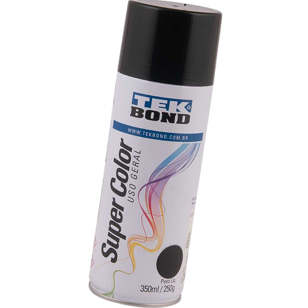 Tinta spray preto brilhante, 350 ml, TEKBOND