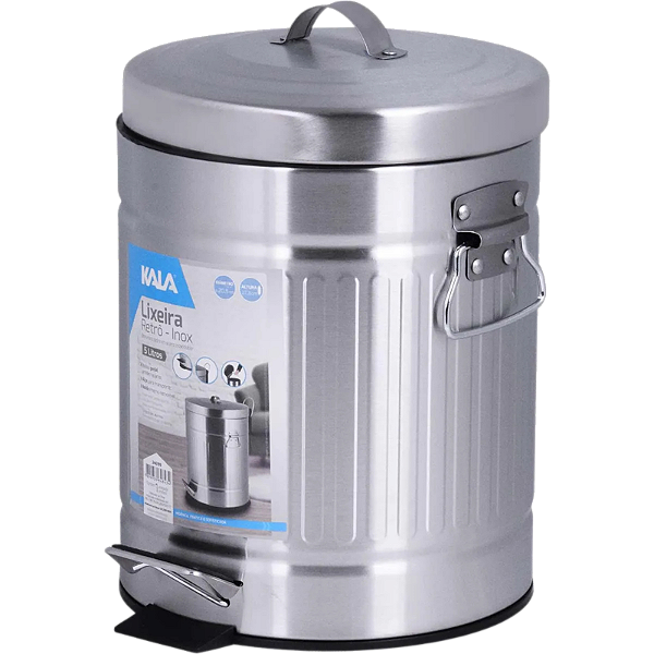 Lixeira Retrô Inox 5 Litros - KALA