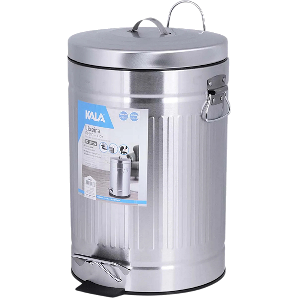 Lixeira Retrô Inox 12 Litros - KALA