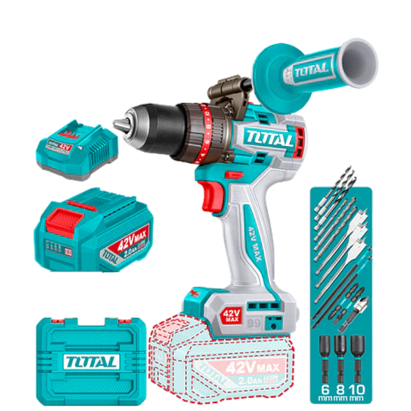Parafusadeira TOTAL Profissional 42V 99NM 13mm 2 Baterias