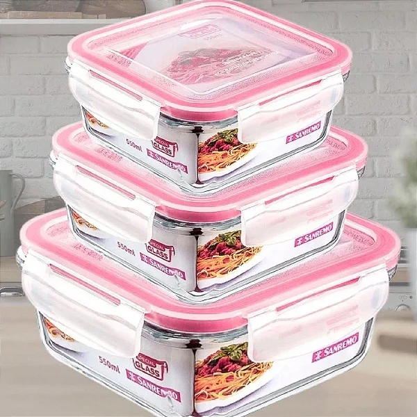 Conjunto de Potes de plastico com 3 Unidades