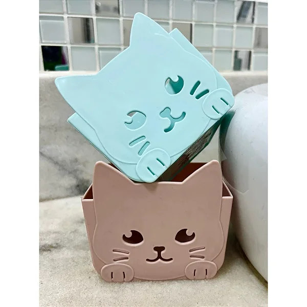Porta Lápis Objetos Organizador Formato Gatinho