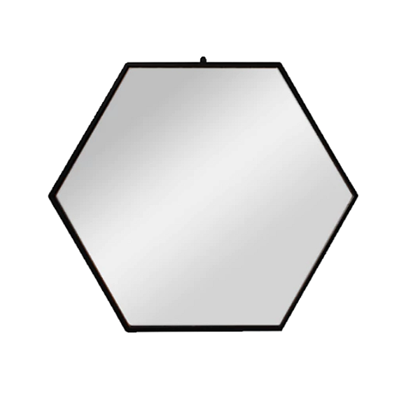 Espelho Hexagonal Com Corrente Preto