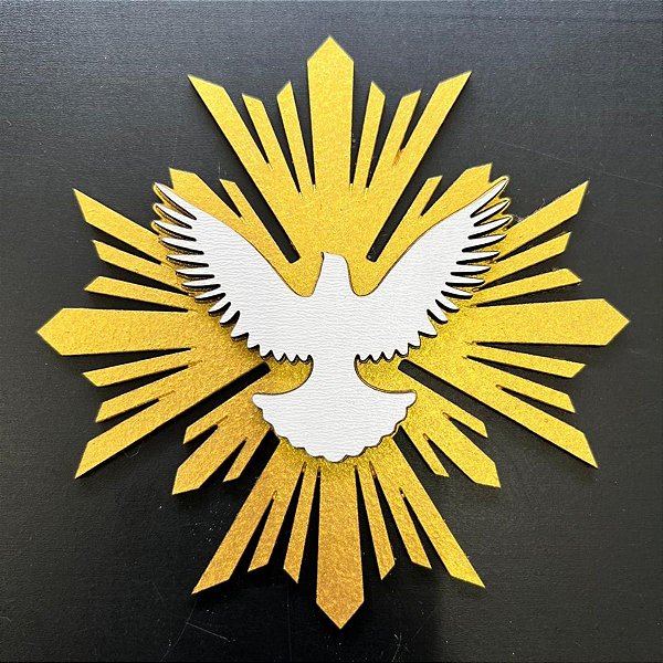 Aplique Decorativo Parede MDF Espírito Santo Amor Deus Jesus 30x30cm