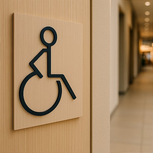 Placa Indicativa Banheiro Sanitário Acessível Cadeirante PCD