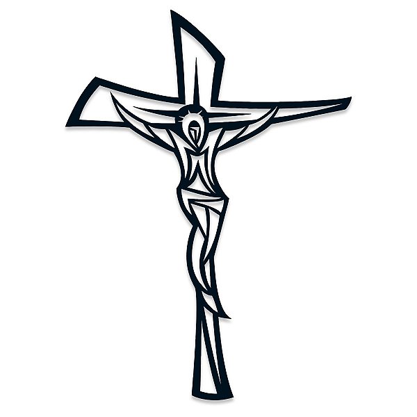 Crucifixo de Parede Quadro Aplique Decorativo Mdf Cor Preto