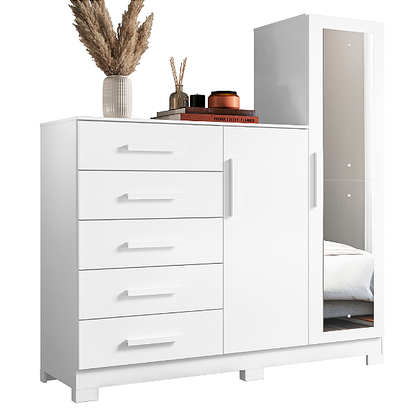Cômoda 5 Gavetas New Master Branco - Albatroz