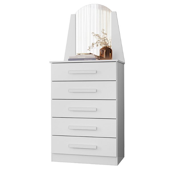 Cômoda 5 Gavetas New Veneza Branco - Albatroz