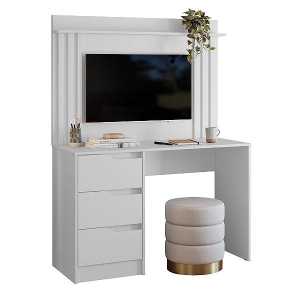 Escrivaninha Com Painel Doble Branco - Albatroz