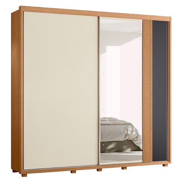 Guarda Roupa 2 Portas Acacia Freijo / Off White Flex