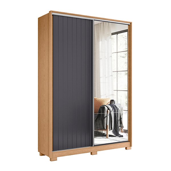 Guarda Roupa 2 Portas Frizatto Freijo / Titanium Flex