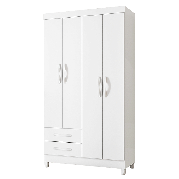 Guarda Roupa 4 Portas Ambar Branco Quadriflex - Albatroz