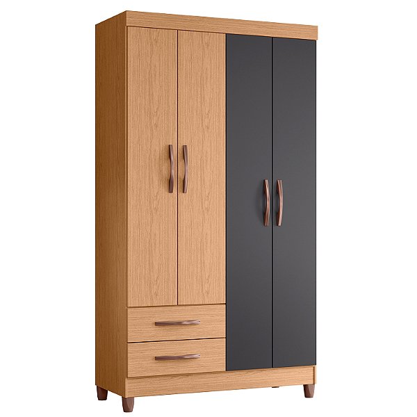 Guarda Roupa 4 Portas Ambar Freijo / Titanium - Albatroz