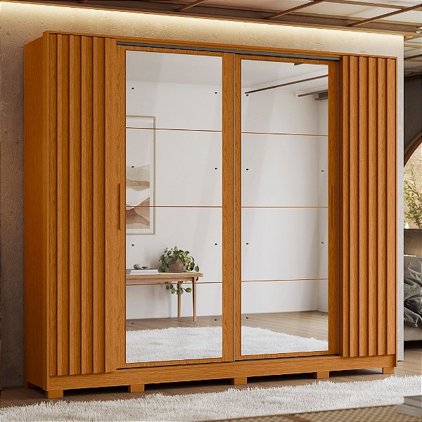 Guarda Roupa 4 Portas Jacaranda Cinamomo / Off White