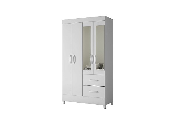 Guarda Roupa 4 Portas Mobi Branco Biflex - Albatroz