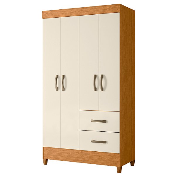 Guarda Roupa 4 Portas Mobi Cinamomo / Off White - Albatroz