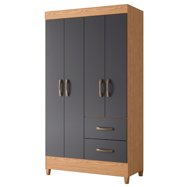 Guarda Roupa 4 Portas Mobi Freijo / Titanium - Albatroz
