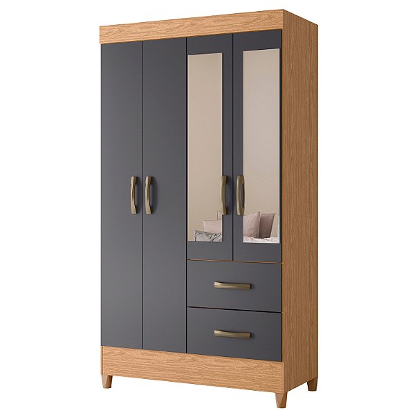 Guarda Roupa 4 Portas Mobi Freijo / Titanium - Albatroz