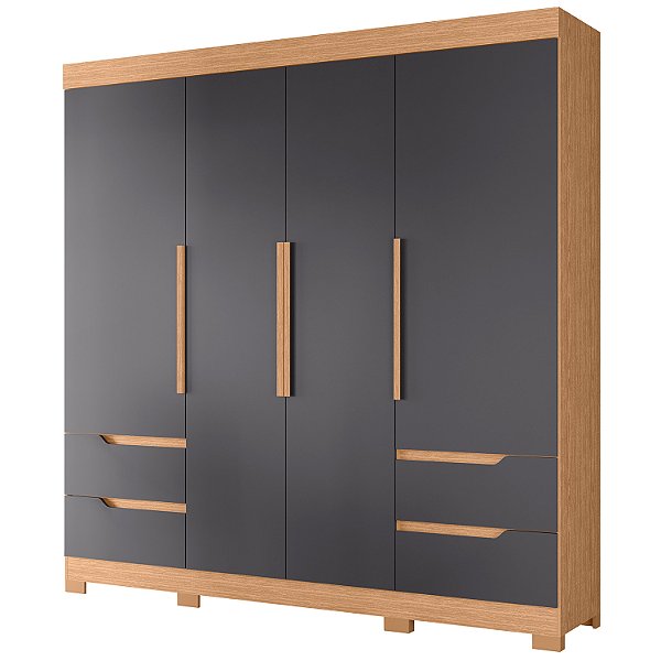 Guarda Roupa 4 Portas Vivacce Freijo / Titanium - Albatroz