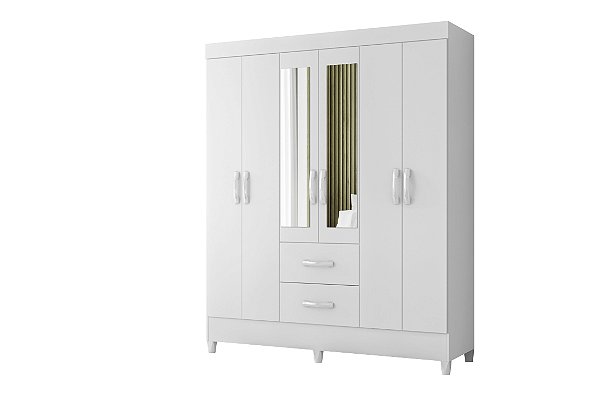 Guarda Roupa 6 Portas Mobi Branco Biflex - Albatroz