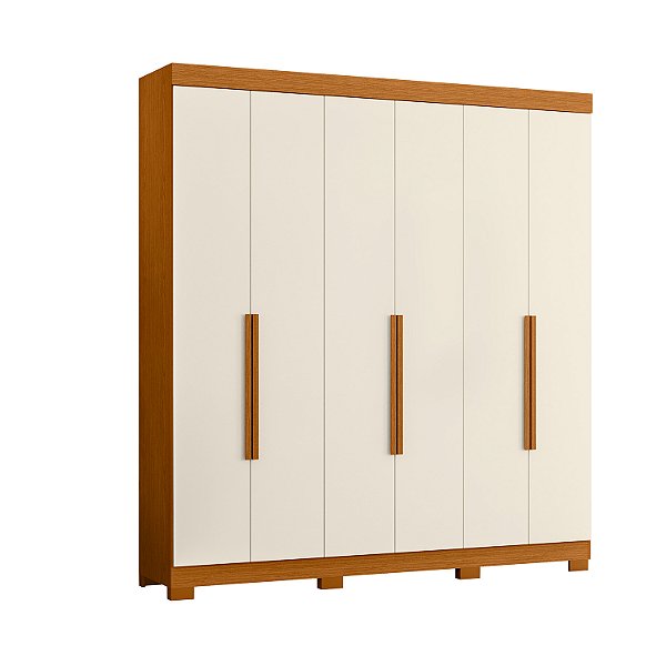 Guarda Roupa 6 Portas Vinci Cinamomo / Off White - Albatroz