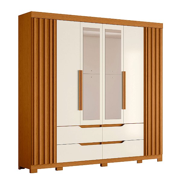 Guarda Roupa Double Casal 6 Portas Cinamomo / Off White