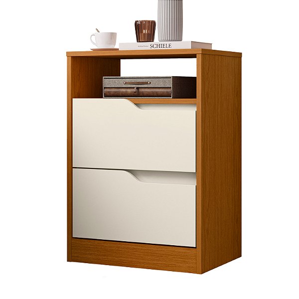 Mesa de Cabeceira Sole Cinamomo / Off White Flex - Albatroz