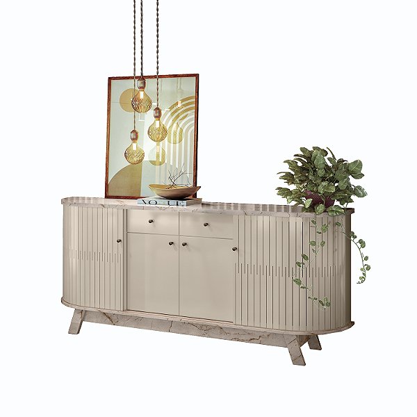 Aparador Buffet Monaco Calacata / Off White - Madetec