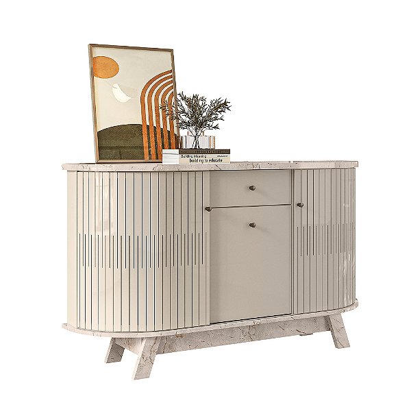 Aparador Buffet Monza Calacata / Off White - Madetec