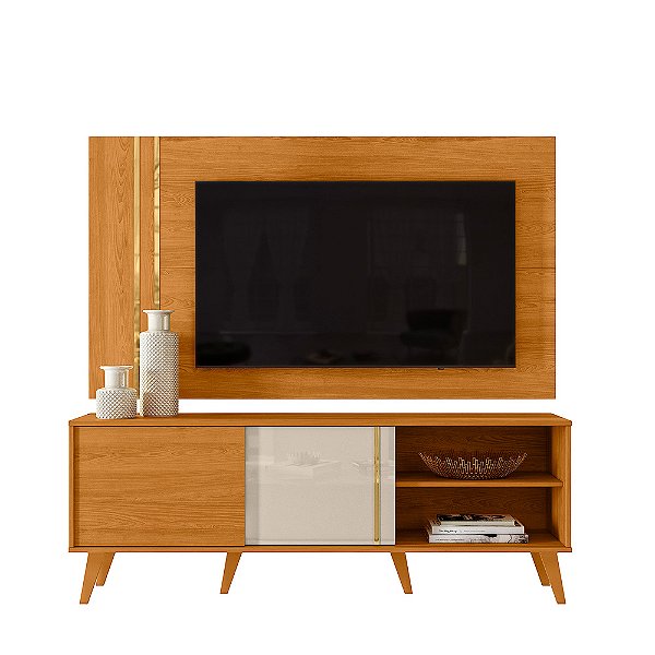 Combo Painel Bancada Cronos Cinamomo / Off White - Madetec