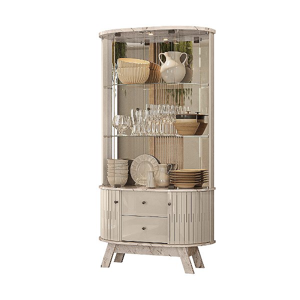 Cristaleira Moss Calacata / Off White - Madetec