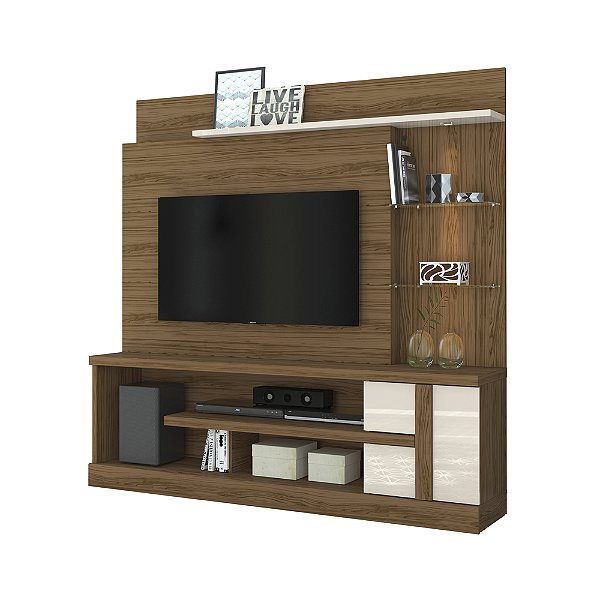 Home Theater Rack Alan Naturale / Off White - Madetec