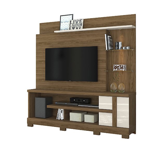 Home Theater Rack Alan Naturale / Off White - Madetec