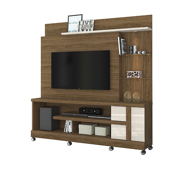 Home Theater Rack Alan Naturale / Off White - Madetec