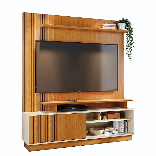 Home Theater Rack Ares Cinamomo / Off White - Madetec