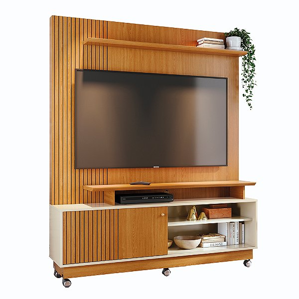 Home Theater Rack Ares Cinamomo / Off White - Madetec